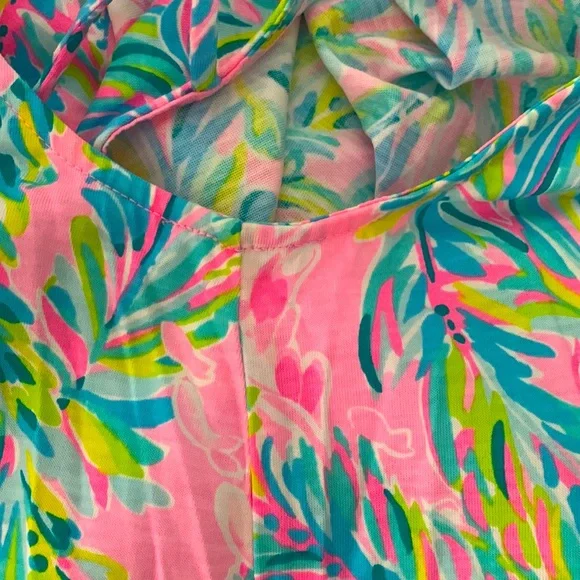 Lilly Pulitzer Kristen Flounce Dress W/Pockets Sz Medium Unicorn of the Sea - Picture 6 of 13